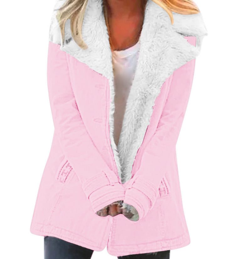 A Fleece Warm Cotton-padded Jacket For Women