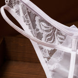 Lace and Bows Transparent Mesh Thong