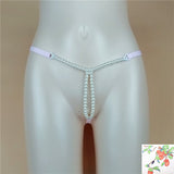 Dual Pearl String Front Butterfly Style Thongs