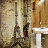 Vintage Paris Waterproof Bath Curtain