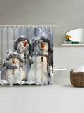 Frosty Snowman Fabric Shower Curtain - Theone Apparel