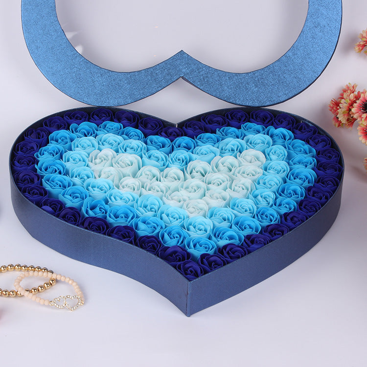 Heart Shape Box with 100 pc Artificial  Floral Roses