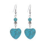 Heart Shaped Turquoise Drop Earrings.