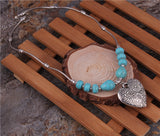 Heart and Turquoise Pendant Necklace
