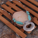 Ornate Oval and Turquoise Necklace