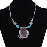 Elephant Charm Turquoise Necklace