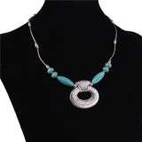 Ornate Oval and Turquoise Necklace