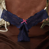 Thick Lace Band Thong with Bow Detailing