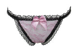 Lace Front Transparent Thong with Chain String