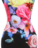 Oversize Floral Graphic Sheath Dress