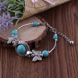 Turquoise Metal Charm Bracelet