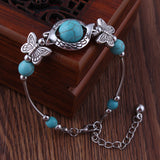 Turquoise Metal Charm Bracelet