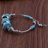 Turquoise Beaded Metal Bracelet