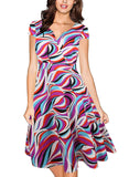 Mod abstract patroon surplice jurk
