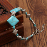 Diamond Shaped Turquoise Beaded Bracelet