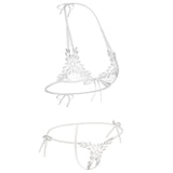 Embroidered Micro Lace Bra and G String - Theone Apparel