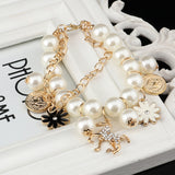 Faux Pearl Charm Bracelet