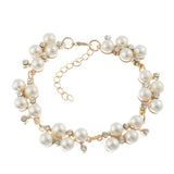Pearl Cluster and Gold Chain Bracelet