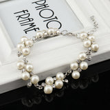 Pearl Cluster and Gold Chain Bracelet