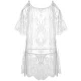 Flutter Sleeve Lace Nightie with G String