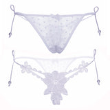 Simple Lace Front High Waist String Thong