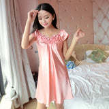 Lace Embroidery Cap Sleeve Chemise