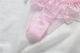 Sheer Lace Ruffle Thong Panty