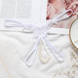 Embroidered Flower Pearl Strand G String - Theone Apparel