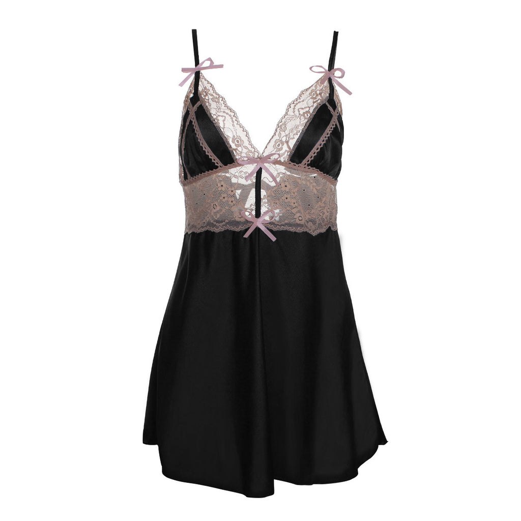 Silky Satin and Lace Babydoll Nightie