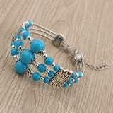 Three Tiered Blue Bead Bracelet