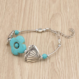 Floral Turquoise and Heart Charm