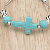Turquoise Beaded Christian Cross