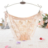 Side Tie Sheer Lace Hipster Panty