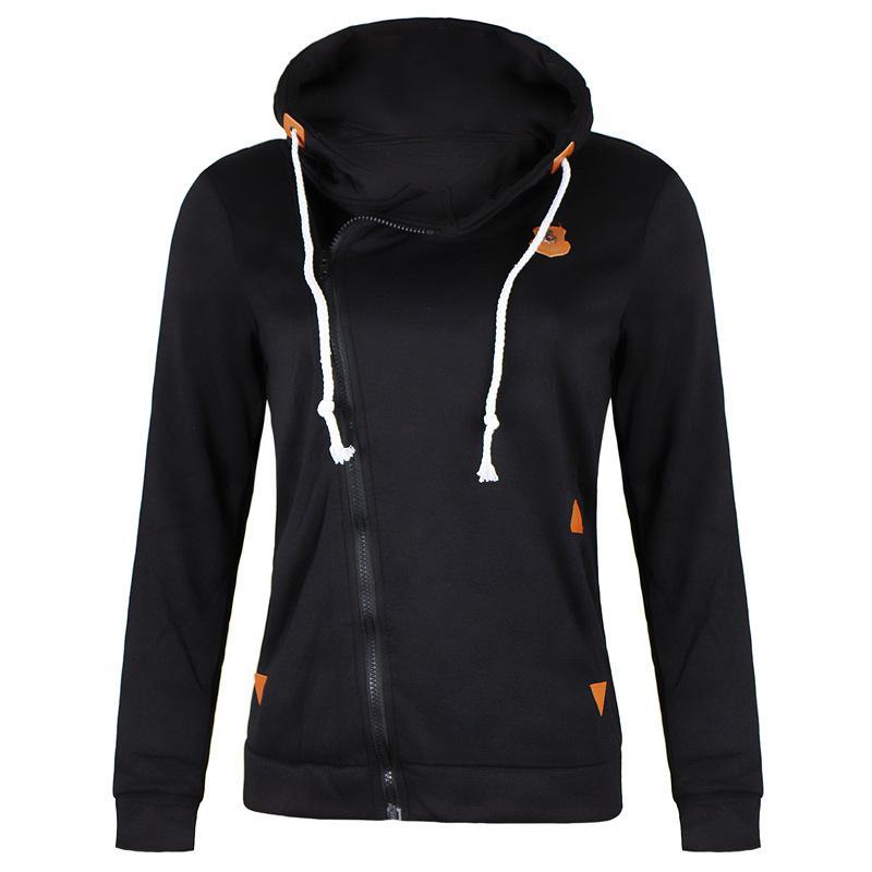 Size Zipper Pocketed Drawstring Hoodie
