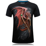 प्रतीकात्मक लाल ड्रैगन ग्राफिक शर्ट