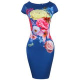 Oversize Floral Graphic Sheath Dress