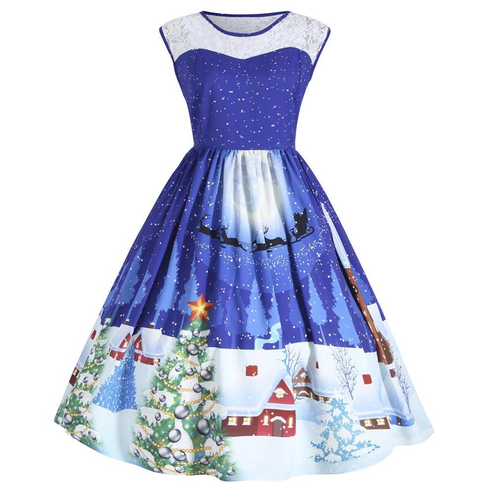 Plus Size Sleeveless Christmas Party Dress