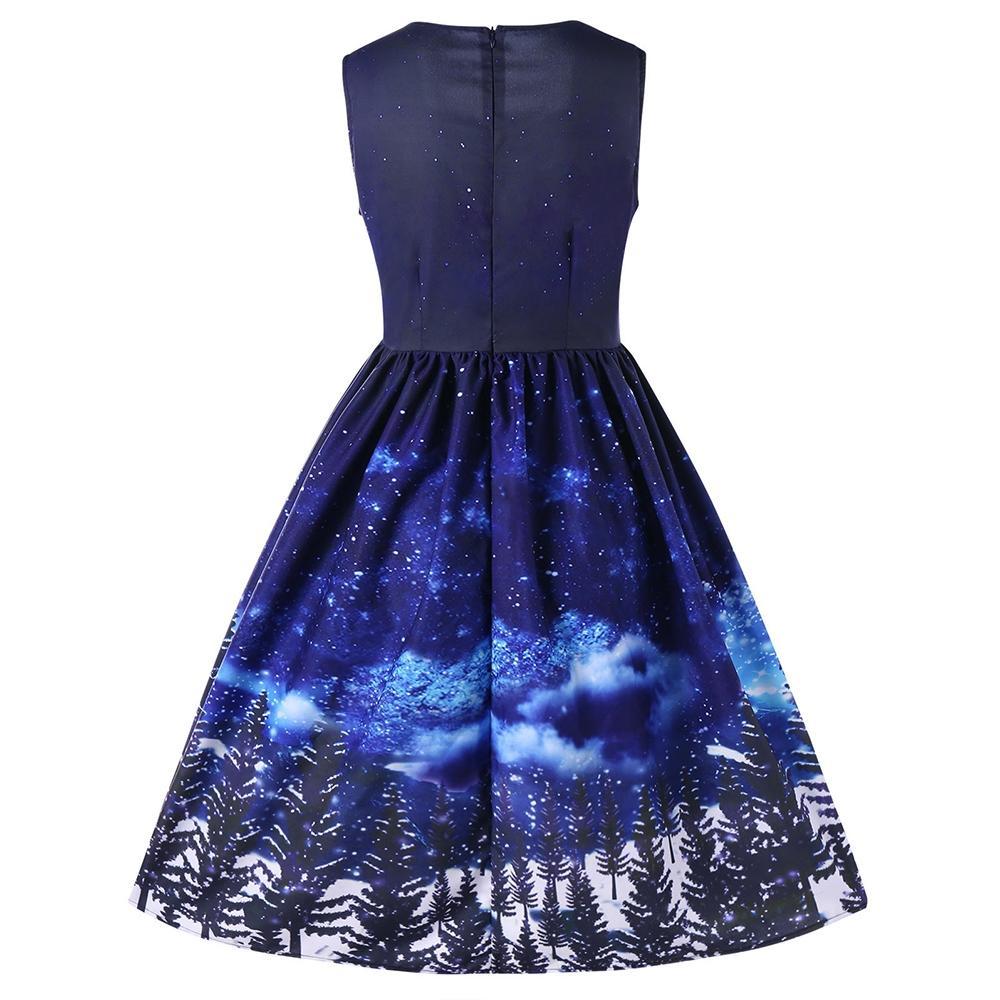 white christmas dresses Velvet Tie-Back Square Neck Baby Doll Dress L main image 1