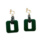 Chunky Square Link Dangler Earrings - Theone Apparel