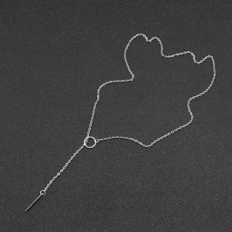 Contemporary Bar and Loop Drop-Silver-Theone Apparel