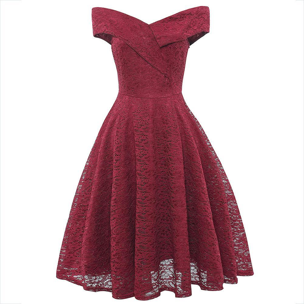 Crisscross Off Shoulder Lace Dress
