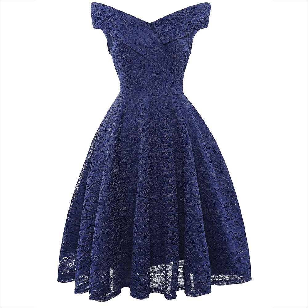 Crisscross Off Shoulder Lace Dress