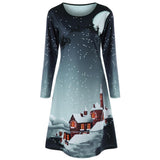 Plus Size Long Sleeve Christmas Dress