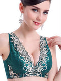 Embroidered Extravagance Plunging Lace Bra - Theone Apparel