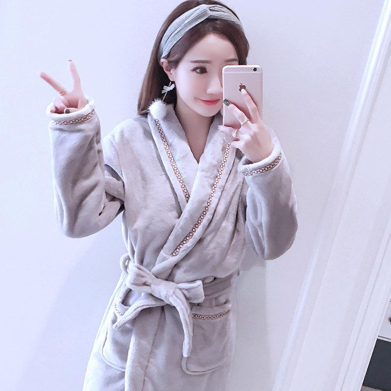 Extra Plush Tie-Front Bath Robe-Gray-Theone Apparel