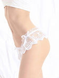 Eyelet Lace Skirted Crotchless Thong Panty - Theone Apparel