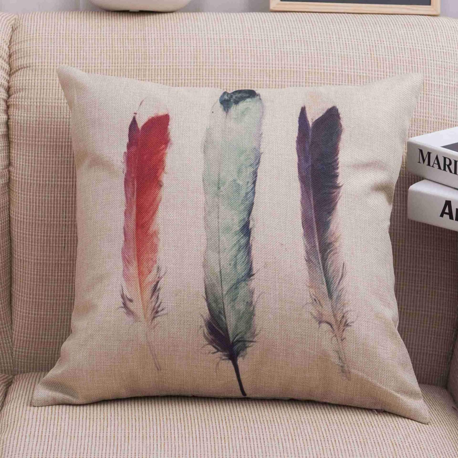 Feather Fascination Printed Pillow Covers-601-0005-S1-Theone Apparel