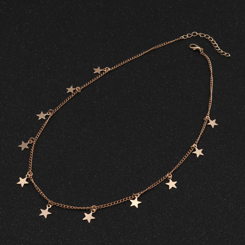 Five Star Minimalistic Choker-Gold-Theone Apparel