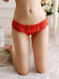 Floral Lace Crotchless Cheekster Panty - Theone Apparel