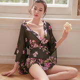 Floral Mesh Lingerie Nightwear Top